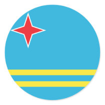 Aruba High quality Flag Round Stickers