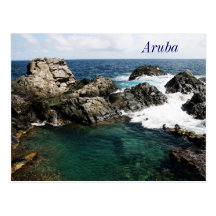 aruba, natural pool post card