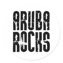 Aruba Rocks Round Sticker
