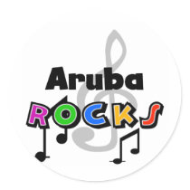 Aruba Rocks Round Stickers