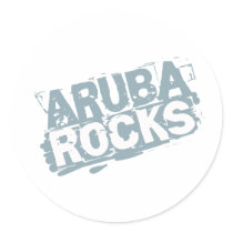 Aruba Rocks Round Sticker