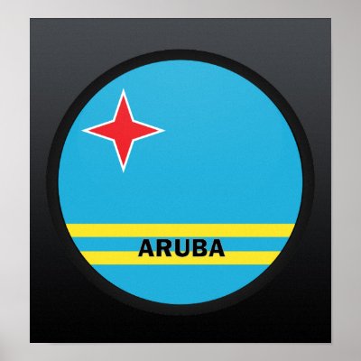 Aruba Roundel quality Flag Print by representmycountry