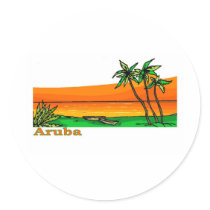 Aruba Round Sticker