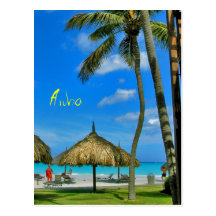 Aruba Tiki Hut Postcard