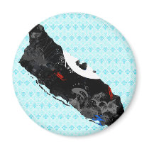 Aruba Trendy Peace Sign with Aruban map Fridge Magnet