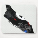 Aruba Trendy Peace Sign with Aruban map Mousepads