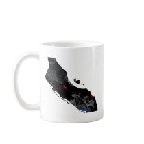 Aruba Trendy Peace Sign with Aruban map Mugs