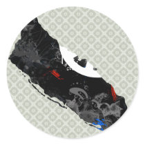 Aruba Trendy Peace Sign with Aruban map Stickers