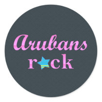 Arubans Rock - Cute Pink Round Stickers