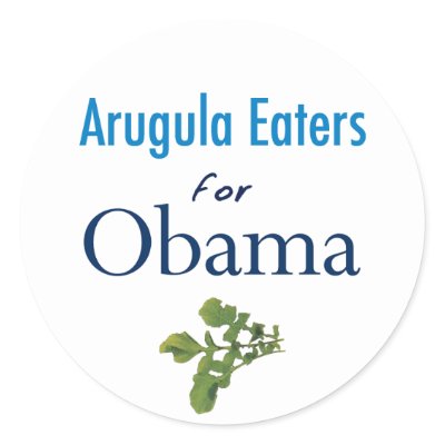 Arugula Eaters for Obama Stickers by democrattotheend