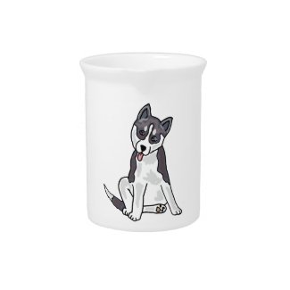 AS- Cute Siberian Husky Dog Pitcher