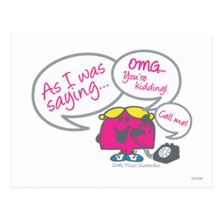 As I Was Saying... Little Miss Chatterbox Mr Men girly pink Postcard