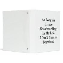 As Long As I Have Snowboarding In My Life I Don't 3 Ring Binders