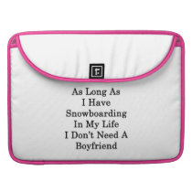 As Long As I Have Snowboarding In My Life I Don't Macbook Pro Sleeves