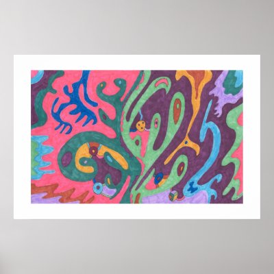 "As One" Abstract Art Poster by RLMdesignes