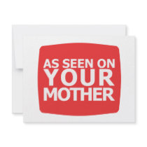 As Seen On Your Mother invitations