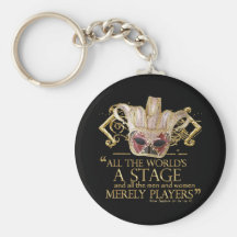 As You Like It Stage Quote (Gold Version) Keychains
