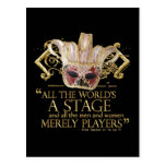 As You Like It Stage Quote (Gold Version) Postcard