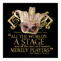 As You Like It Stage Quote (Gold Version) posters
