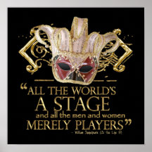 As You Like It Stage Quote (Gold Version) Print
