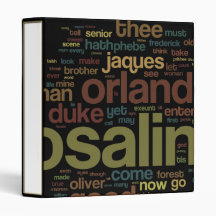 As You Like It Word Mosaic Vinyl Binders