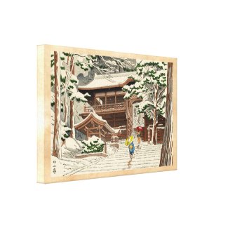 Asano Takeji Snow in Yuki Shrine shin hanga art Canvas Prints