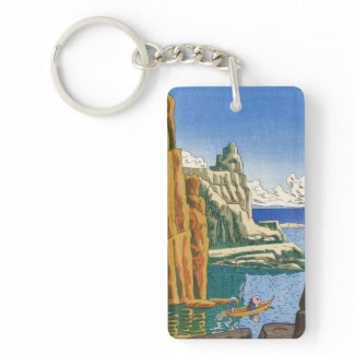 Asano Takeji Tojinbo japanese waterscape seaside Rectangular Acrylic Keychains