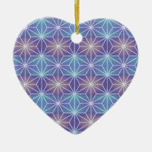 Asanoha Purple Gold Ornaments