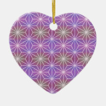 Asanoha Purple Red Christmas Tree Ornaments