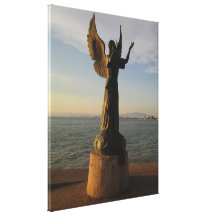 ASAS Angel Statue at Sunset Canvas Prints