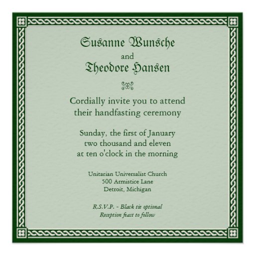 Asatru Handfasting Personalized Invites