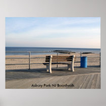 Asbury Park NJ Boardwalk - Bench Print