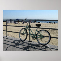 Asbury Park NJ Boardwalk - Green bicycle Print