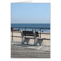 Asbury Park NJ Boardwalk - Lone Bench Card