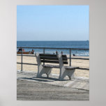 Asbury Park NJ Boardwalk - Lone Bench Posters