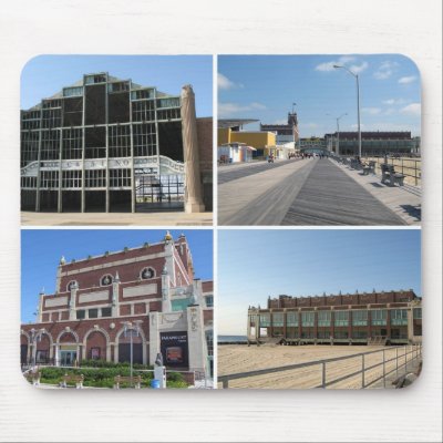 Asbury Park NJ landmarks and boardwalk Mousepads by Thejerseyshore