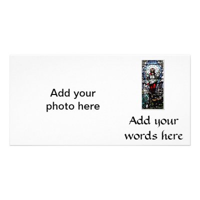 Ascension of Jesus stained glass window Personalized Photo Card by Artists4God