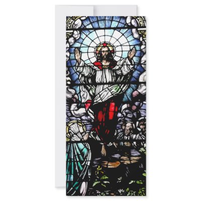 Ascension of Jesus stained glass window Custom Rack Card by Artists4God