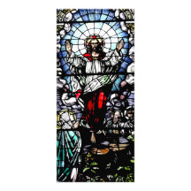 Ascension of Jesus stained glass window Custom Rack Card