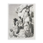 Ascent of the Great Pyramid, 19th century Post Card