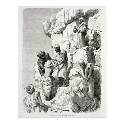 Ascent of the Great Pyramid, 19th century Print by bridgemanart
