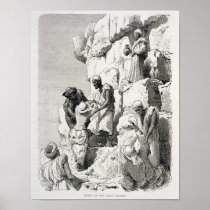 Ascent of the Great Pyramid, 19th century Print