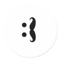 ascii mustache round sticker