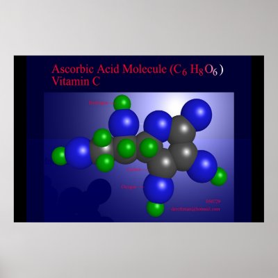 Ascorbic Acid Molecule (print) by Derethman