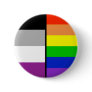 Asexual and Rainbow Flags Badge Button