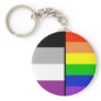 Asexual and Rainbow Flags Key Chain