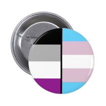 Asexual and Trans Flag badge Button