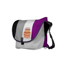 Asexual flag messenger bag with cake