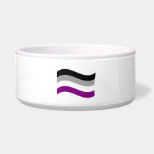 ASEXUAL FLAG WAVING DOG WATER BOWLS