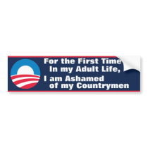 Ashamed of Countrymen Bumper Sticker